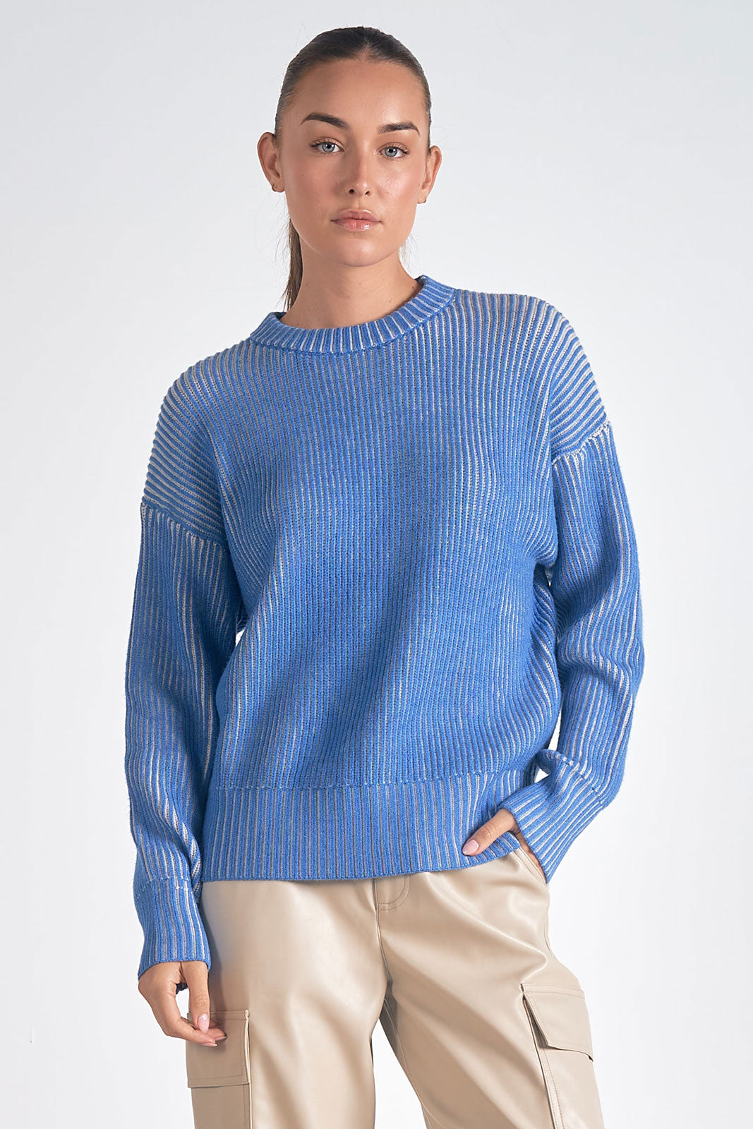 Crewneck Sweater Rib Ombre