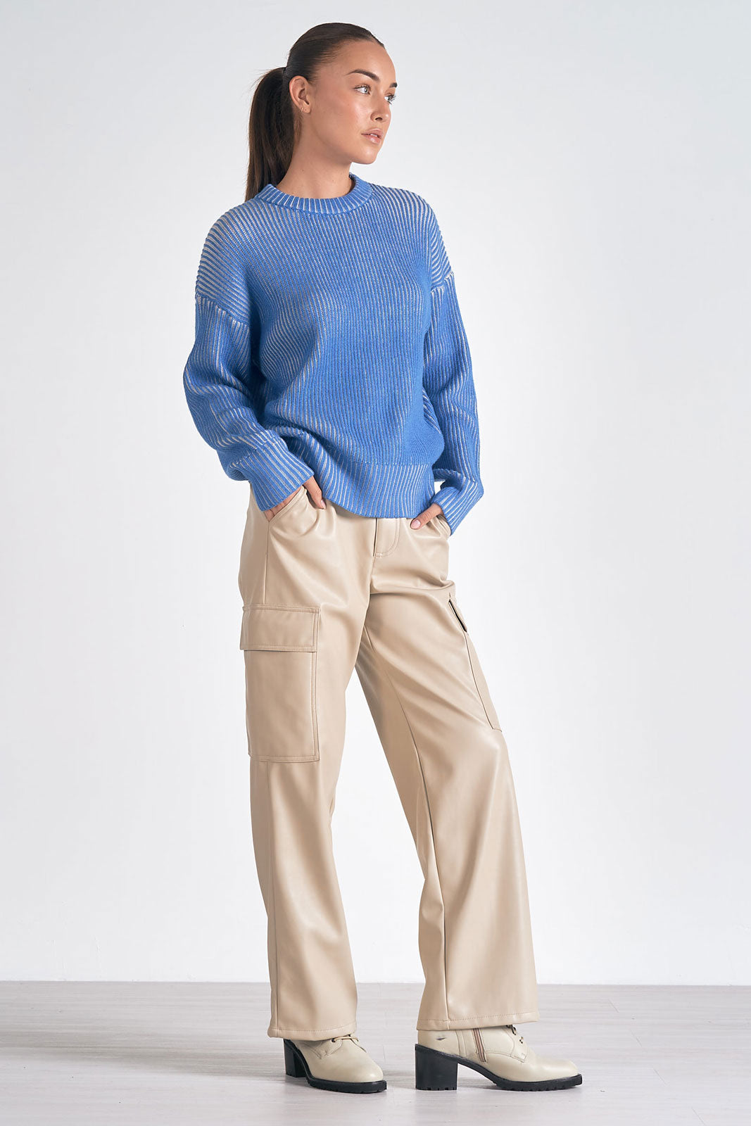 Crewneck Sweater Rib Ombre