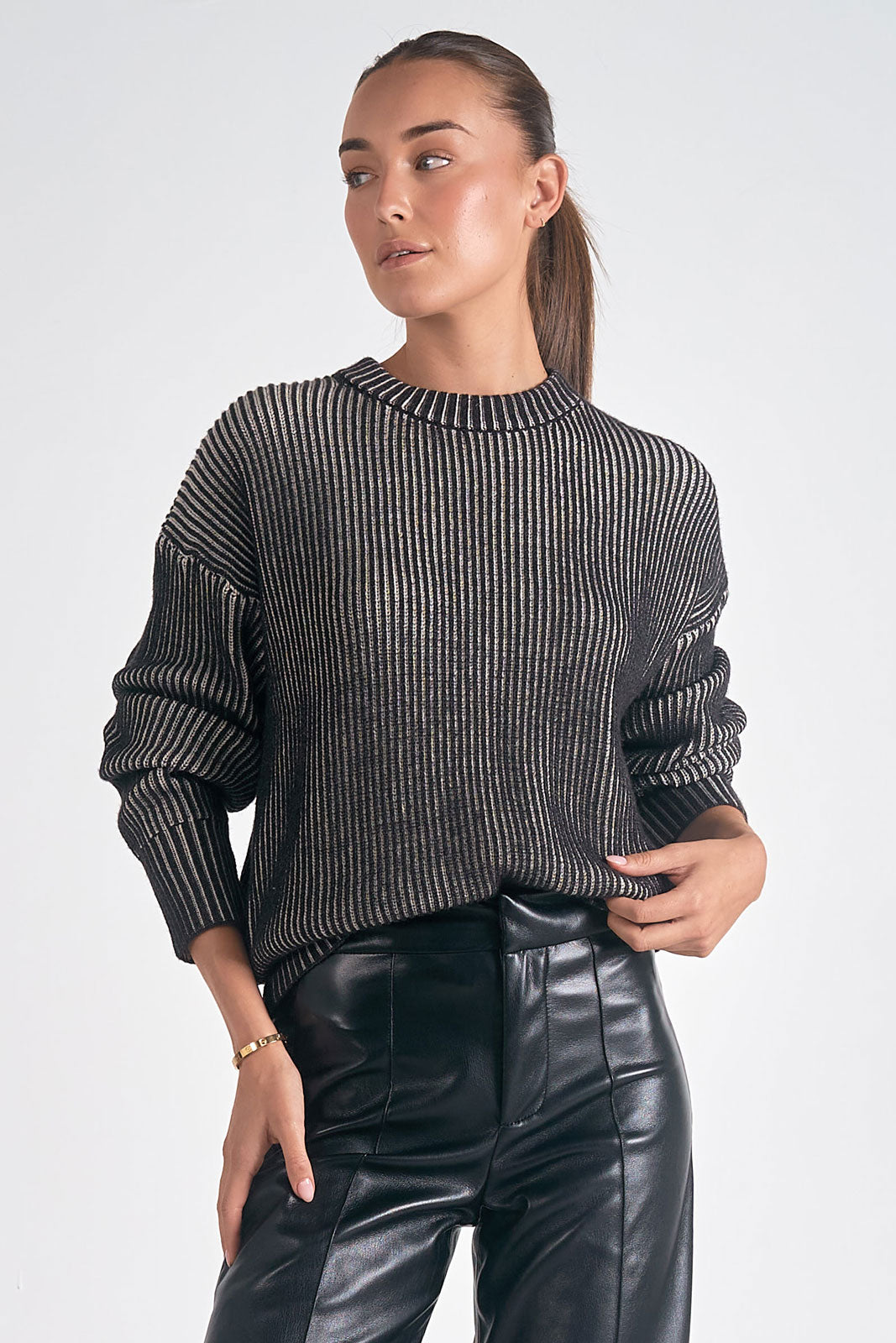 Crewneck Sweater Rib Ombre