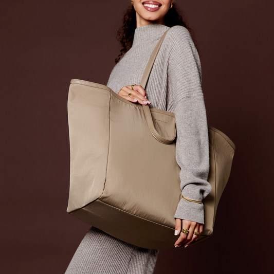 Nylon Luxe Oversized Tote Bag