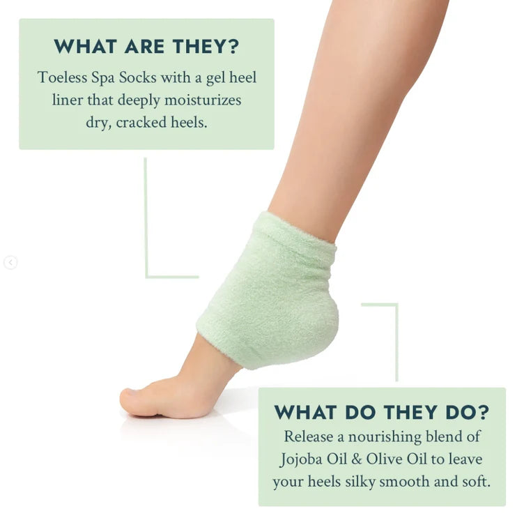 VOESH Moisturizing Heel Socks-Green