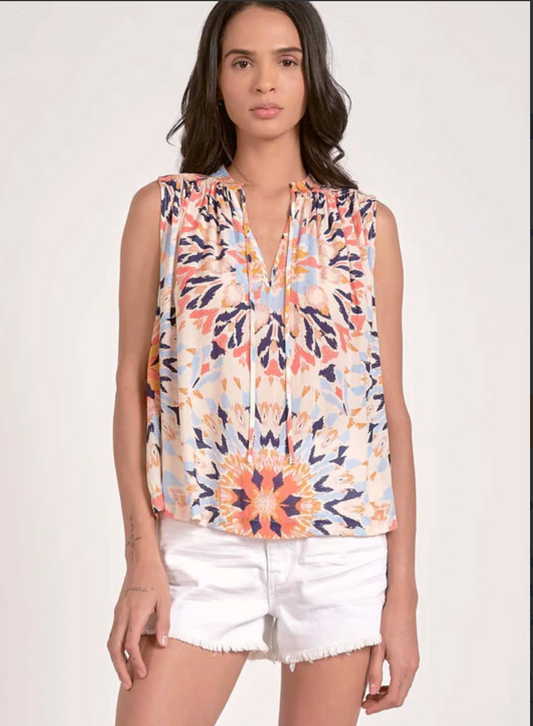 Sleeveless Flowy Kaleidoscope Top