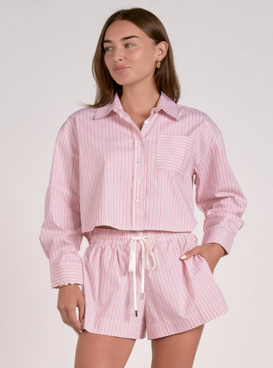 Pastel Stripe Button Down - Melon Stripe