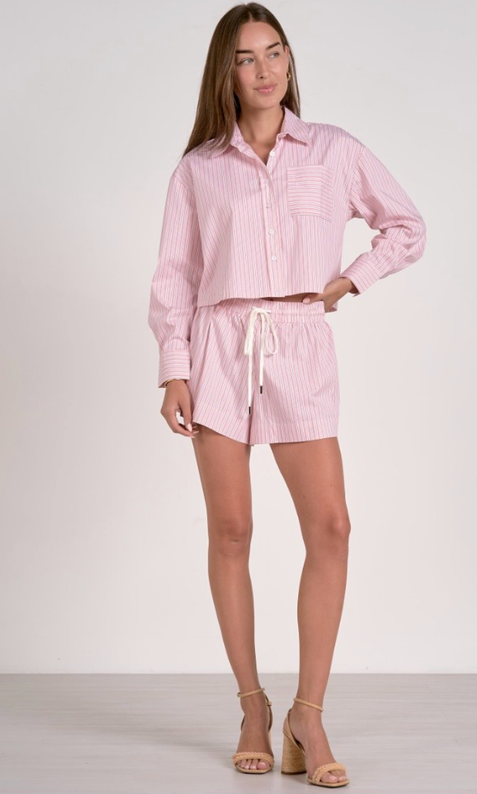 Pastel Stripe Button Down - Melon Stripe