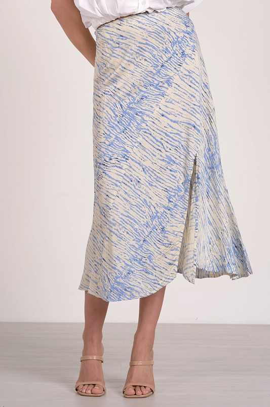 Blue Sahara Midi Skirt with Side Slit