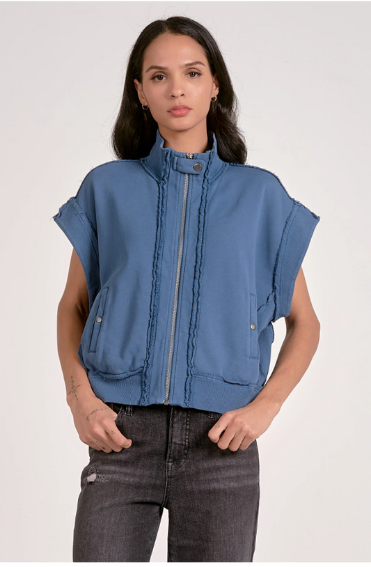 Blue Zipper Vest