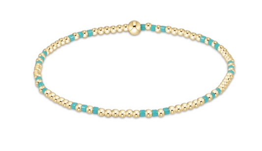 hope joy pattern 2mm bead bracelet - turquoise by enewton