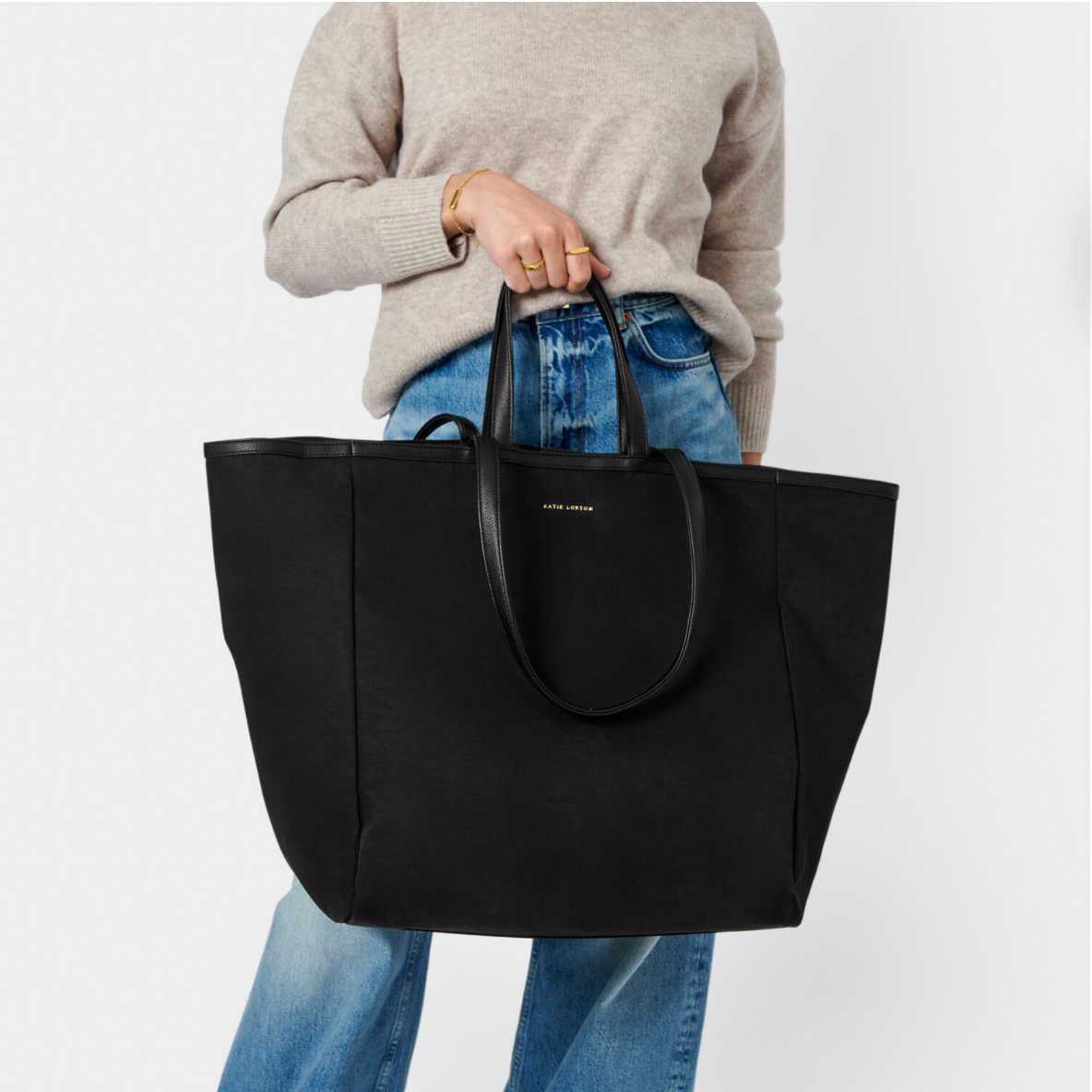 Nylon Luxe Oversized Tote Bag