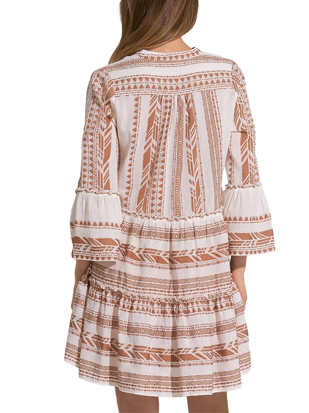A Line Printed Tiered Dress