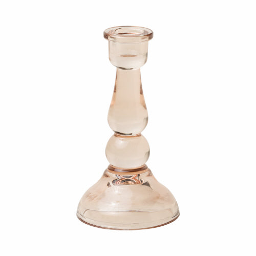 Pink - Tall Glass Taper Holder