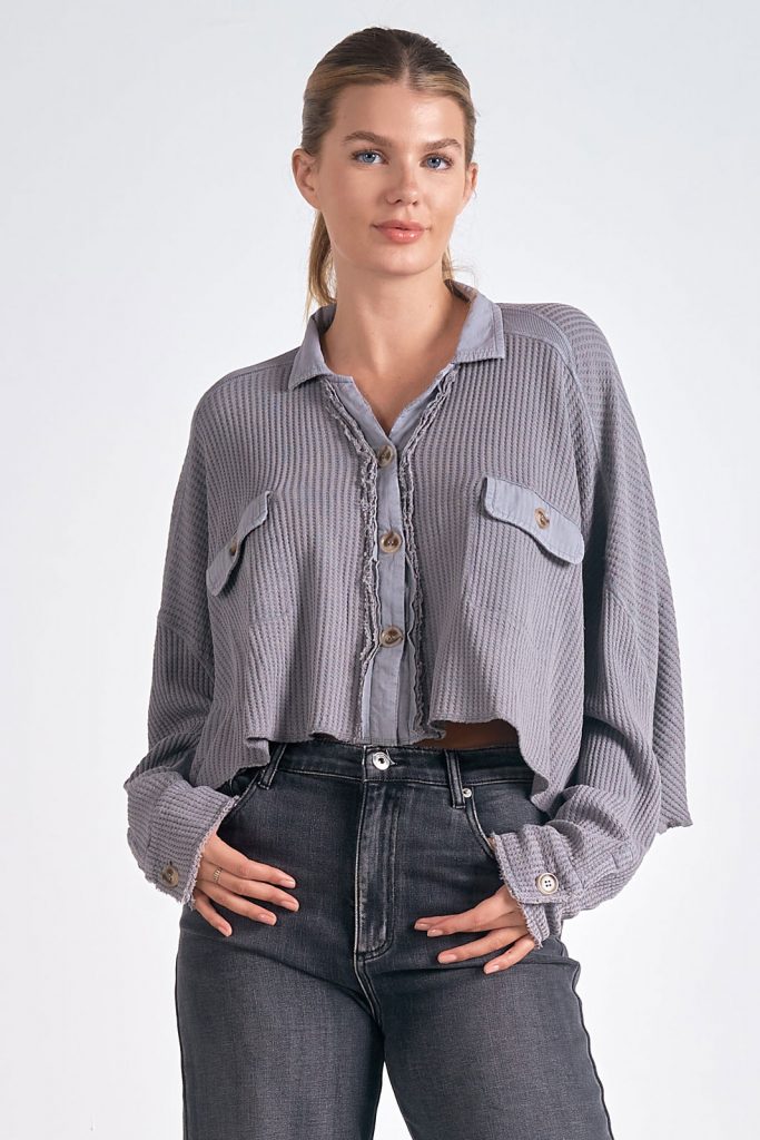 Cute Cropped Button Down