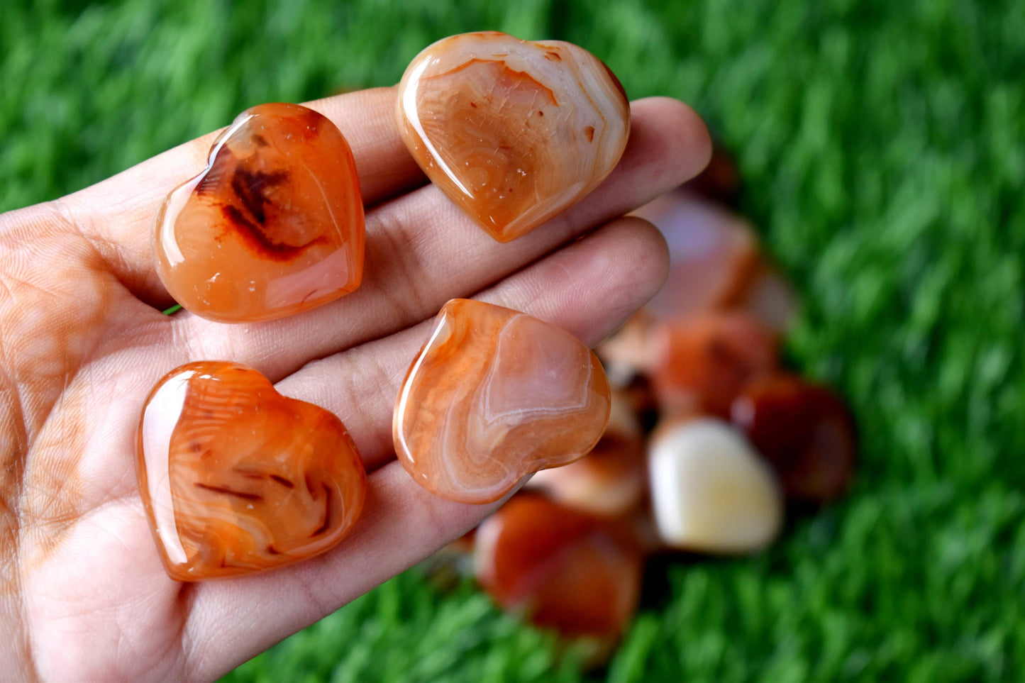 Carnelian Heart Prosperity & Good Luck Puffy Mini Heart Pendant