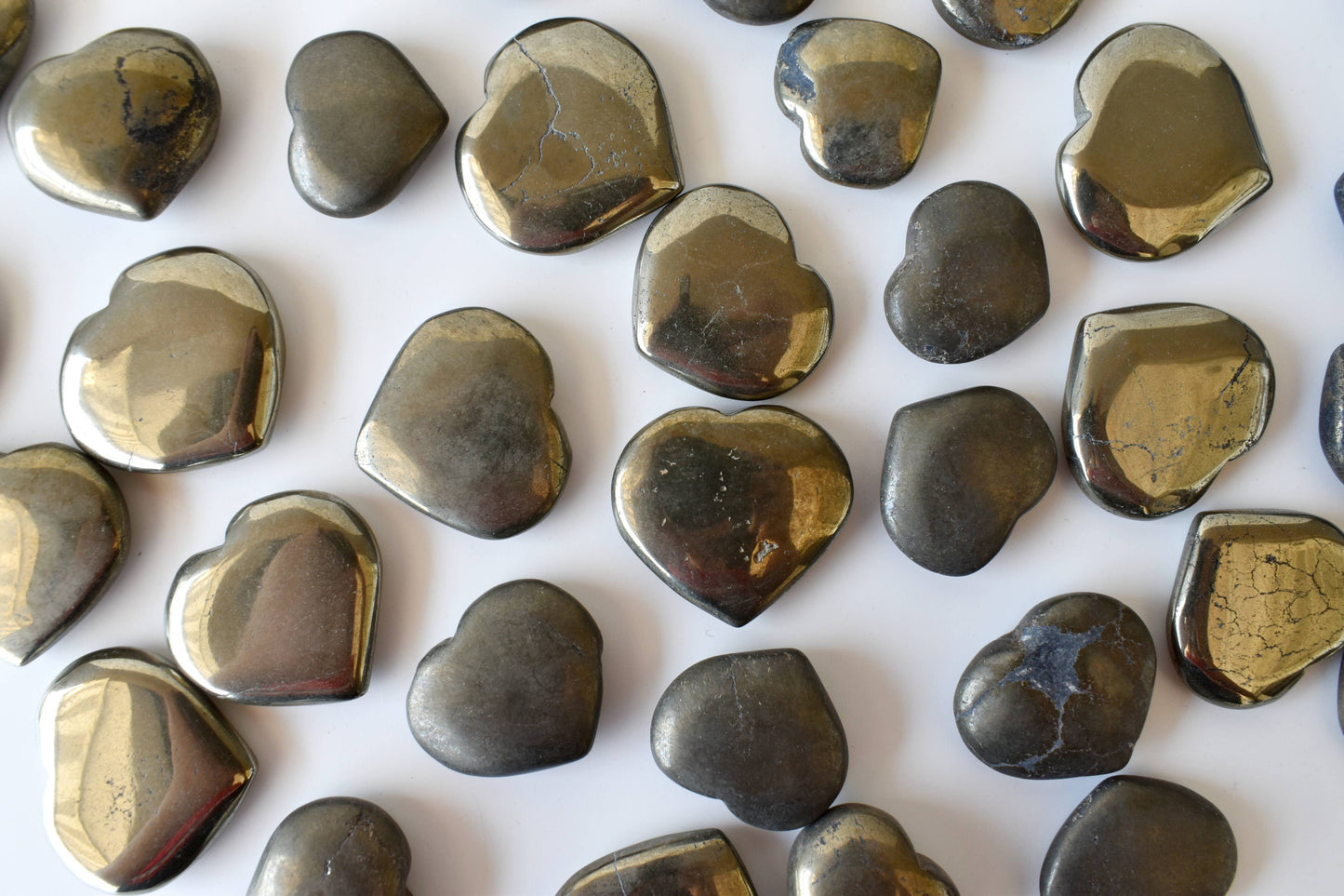 1"Pyrite Hearts ~ Crystal Puffy Mini Heart