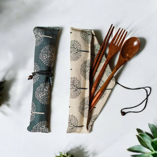 Coconut Utensil Cutlery Set | Travel Bestseller