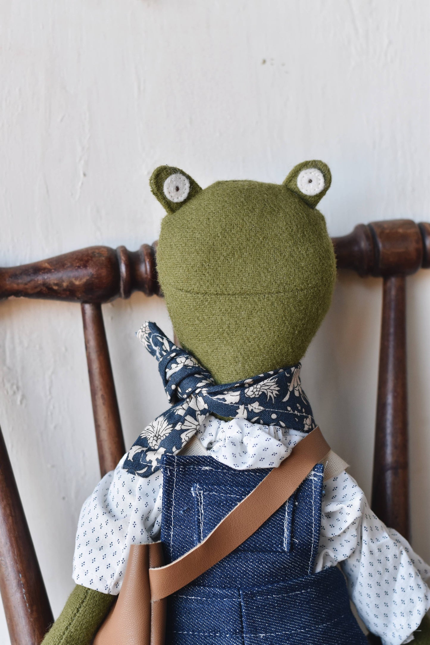 Fern the Frog doll-  Denim overalls