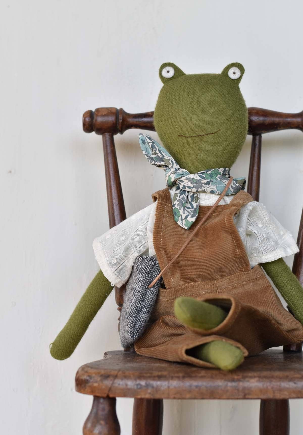 Fern the Frog doll- Corduroy Overalls with Blouse