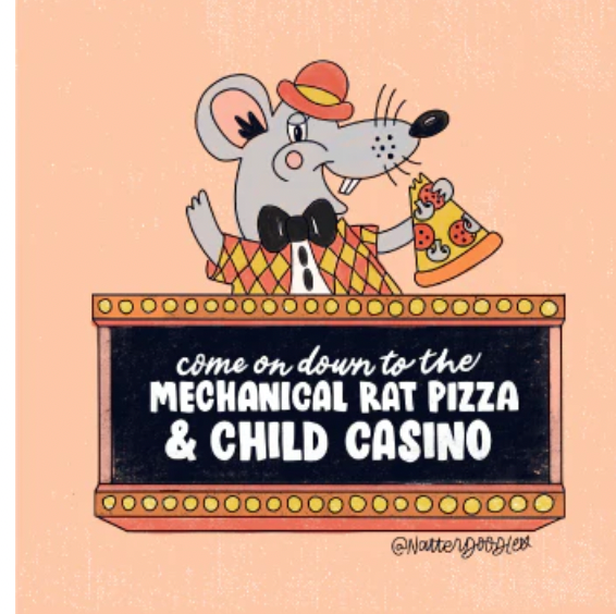 Mechanical Rat Pizza & Child Casino (Chuck E Cheese Inspired