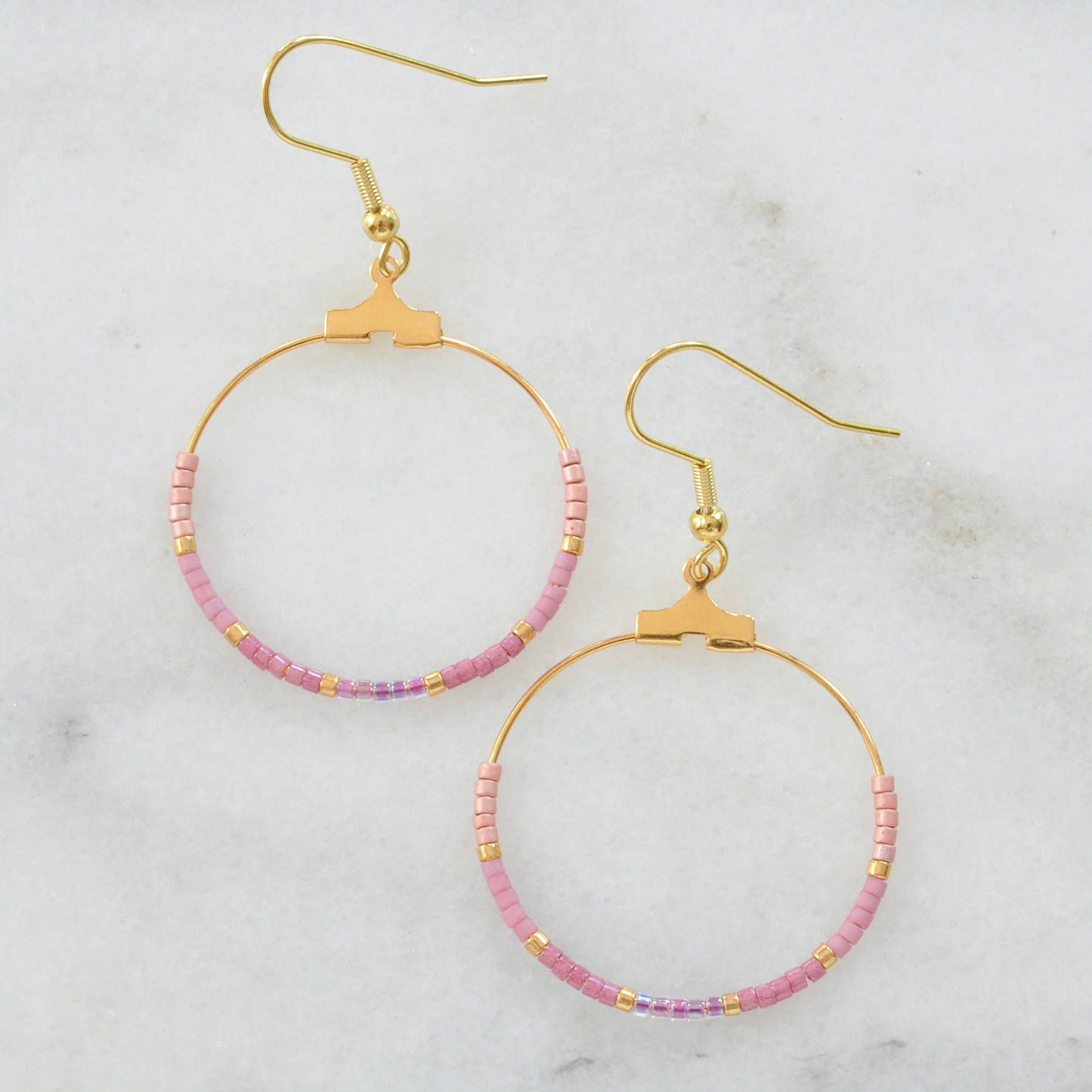 Small Beaded Hoop Earrings