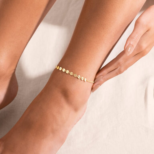 Anklet Gold Disc Chain