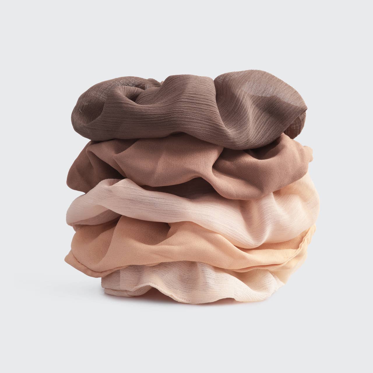 Crepe Scrunchies 5pc - Terracotta