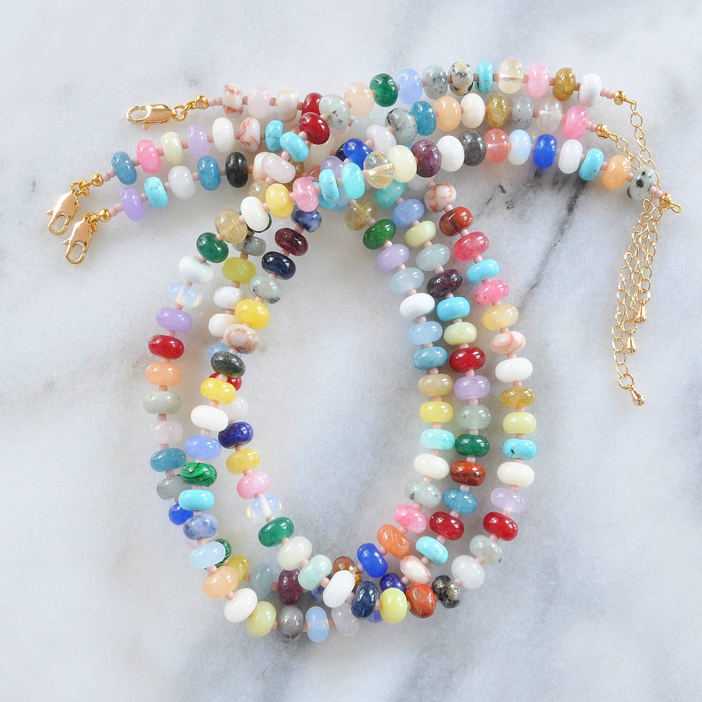 Gemstone Juice Necklaces with Dyed Jade Beads