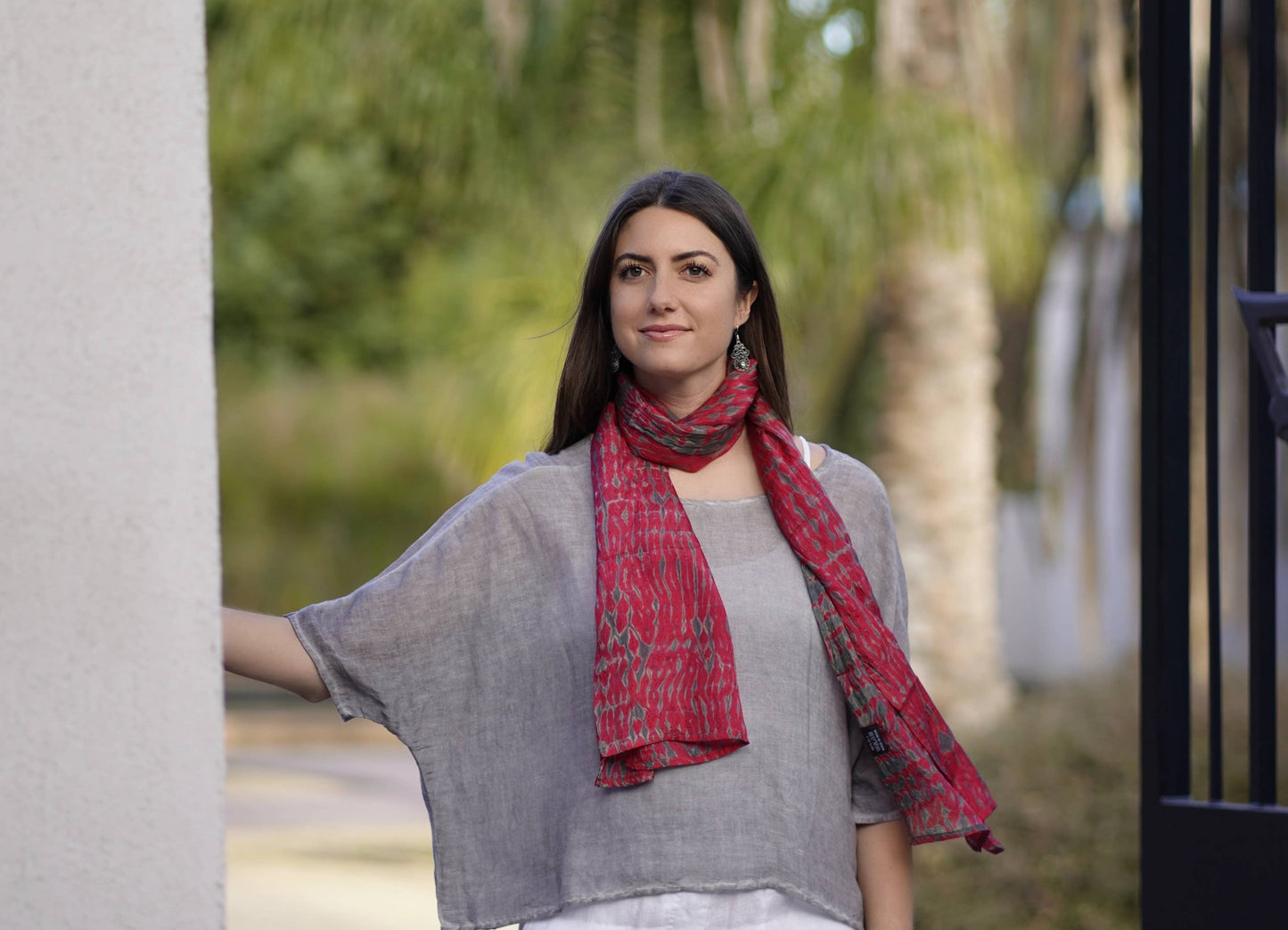 Everly Linen Blouse Light Grey