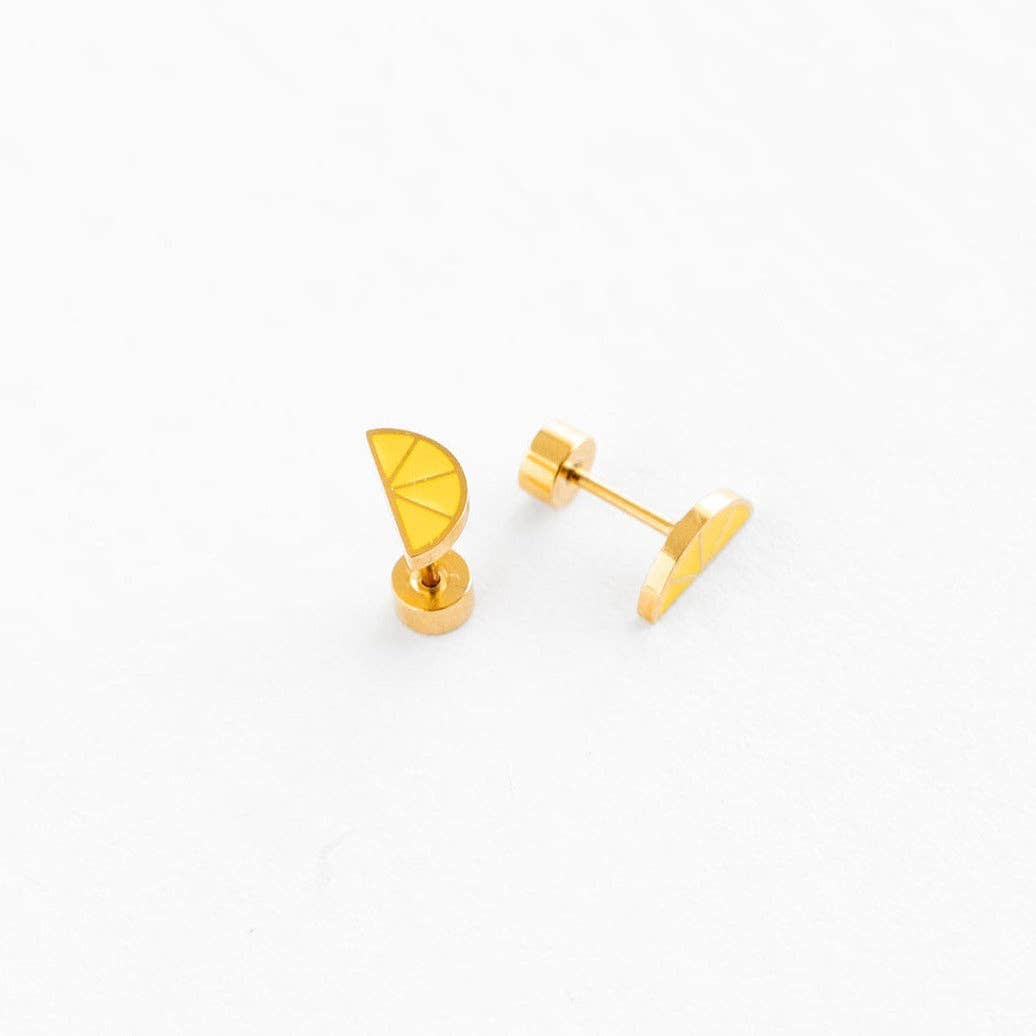 Lemon Studs with Screw Backs