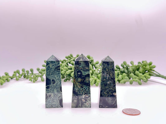 Kambaba Jasper Gemstone Tower Obelisk 4 Faceted 7.5CM Aprox