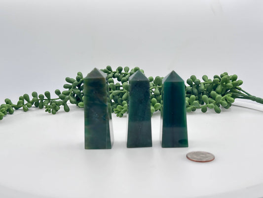 Jade Gemstone Tower Obelisk 4 Faceted 7.5CM Aprox