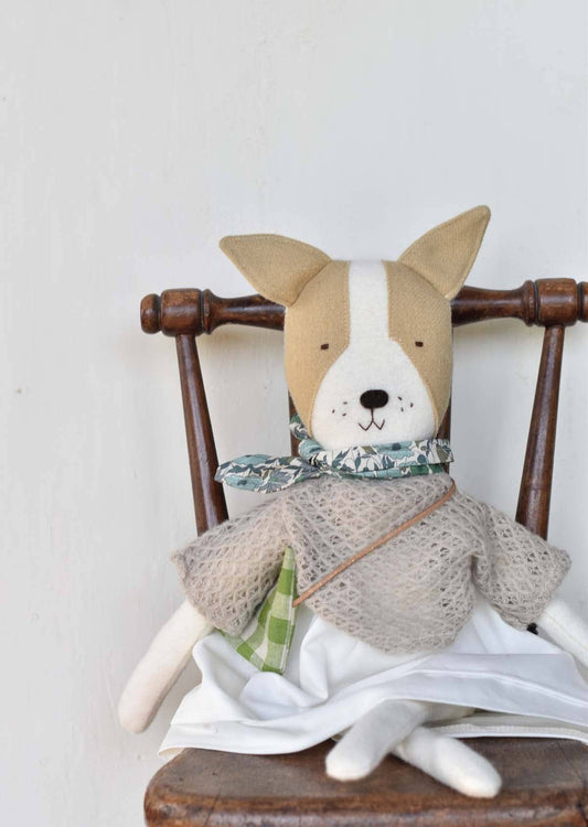 Fig the Frenchie Dog - Oat Sweater with Morning Skirt