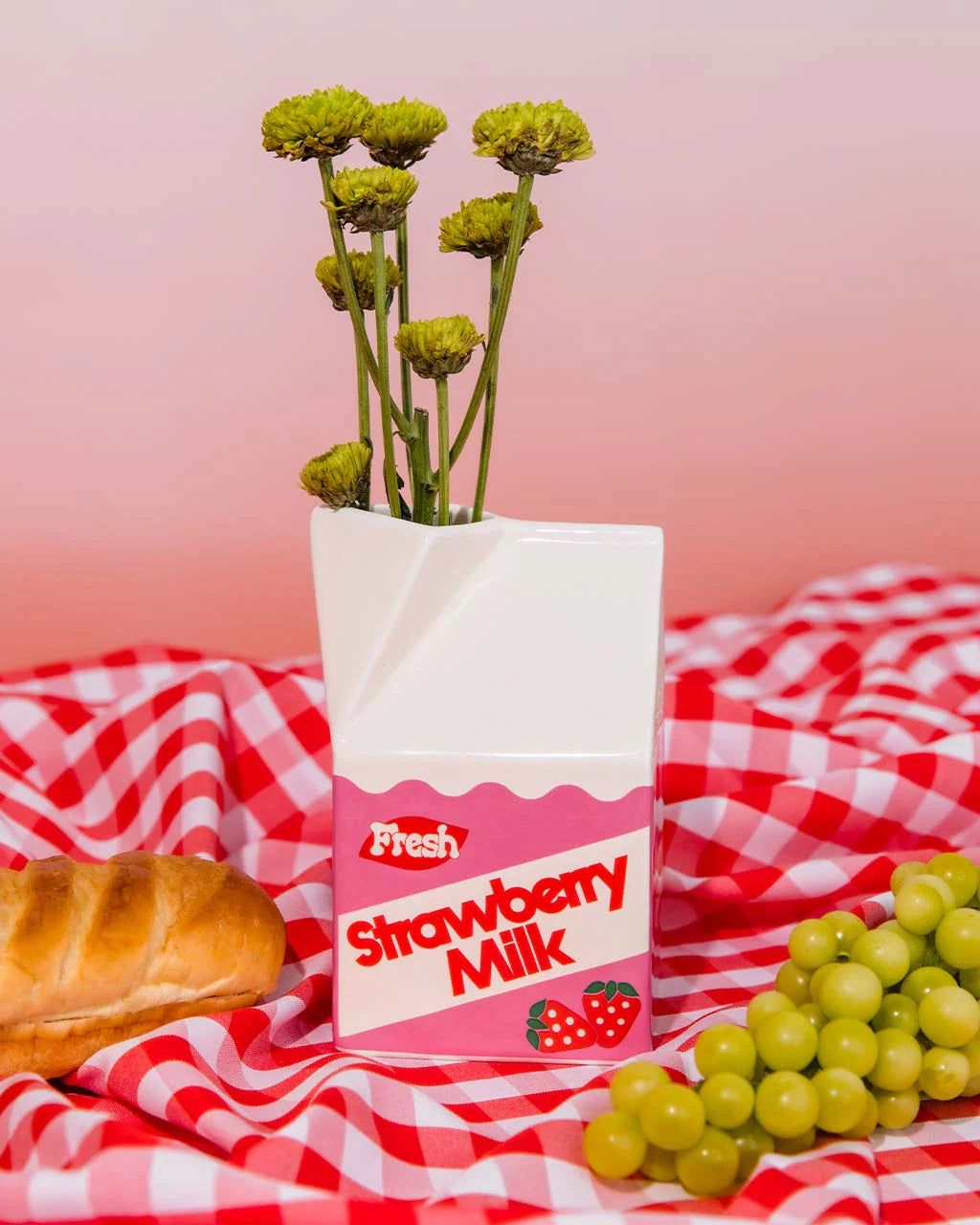 Strawberry Milk Ceramic Vase | ban.do Quirky Home Decor & Desk Accessory