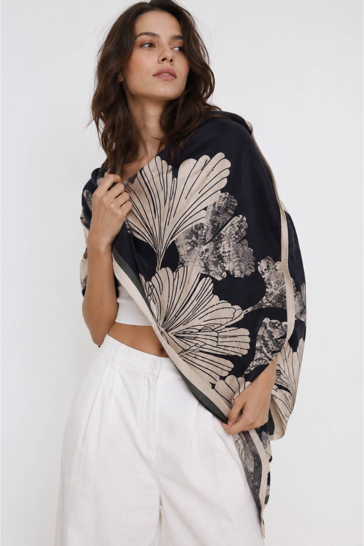 Ginkgo Botanical Reversible Scarf