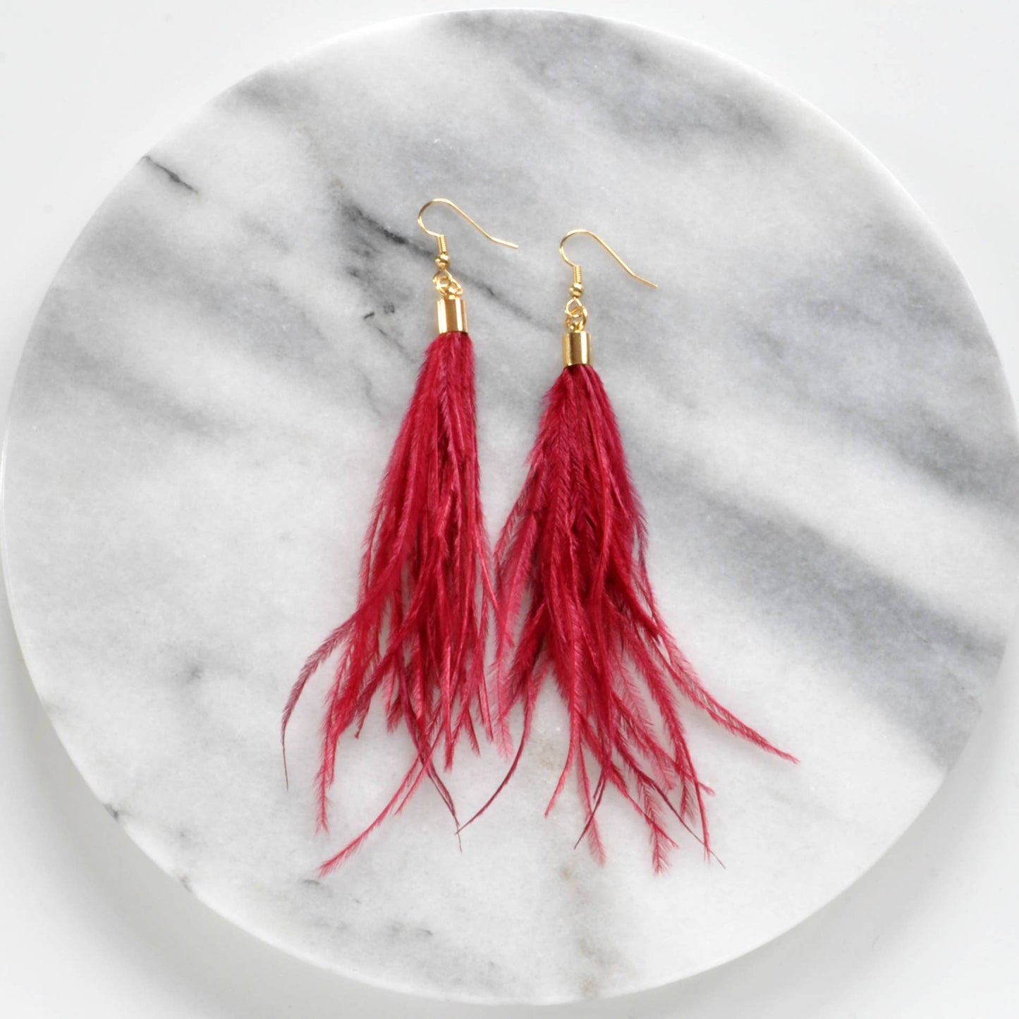 Ostrich Feather Earrings