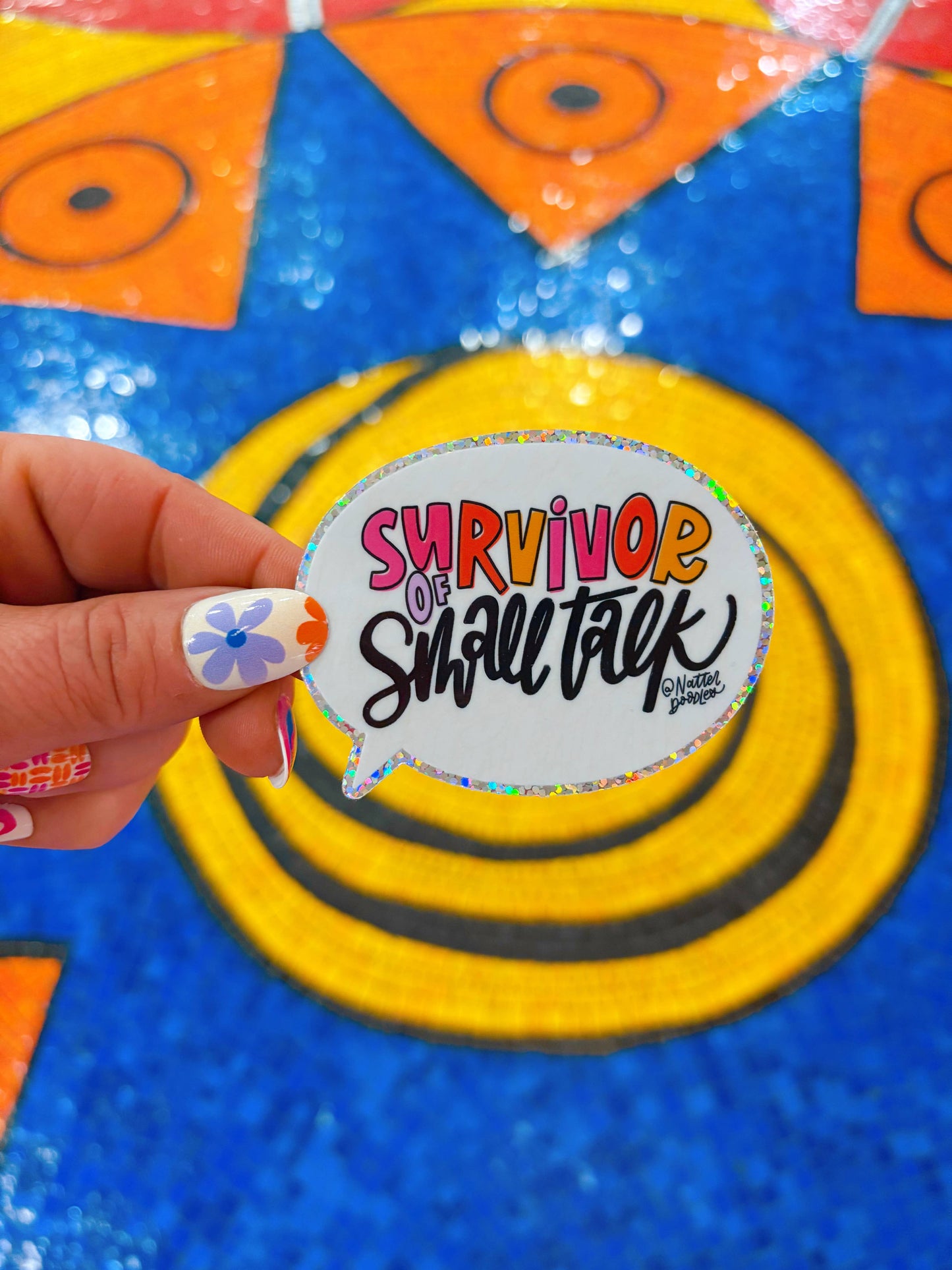 Survivor of Small Talk Funny Sassy Waterproof Sticker