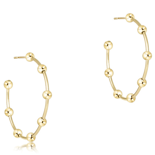 beaded simplicity 1.5" post hoop - 4mm gold- enewton