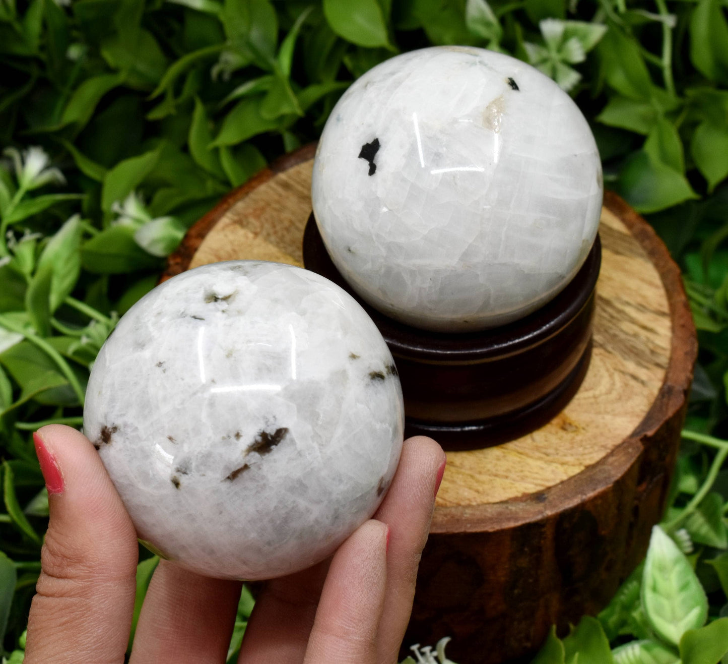 Rainbow Moonstone Crystal Ball – Healing Sphere for Intuition & Energy Work