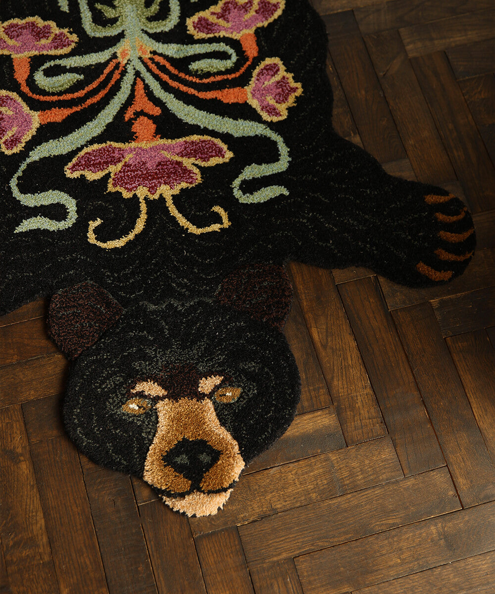 Blooming Black Bear Rug