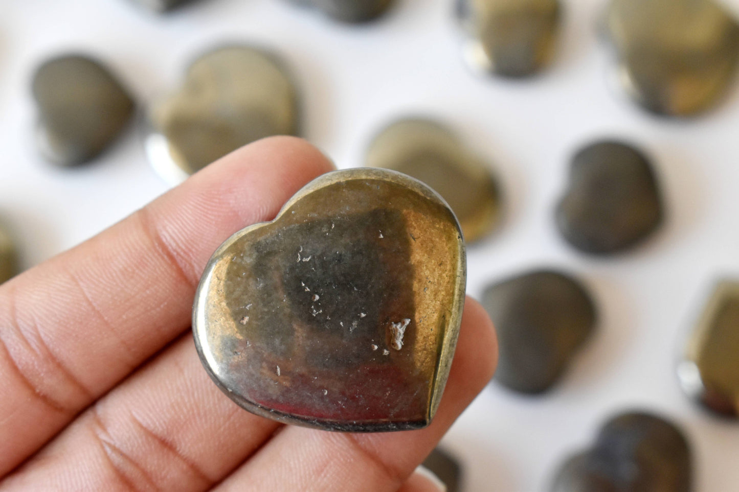 1"Pyrite Hearts ~ Crystal Puffy Mini Heart