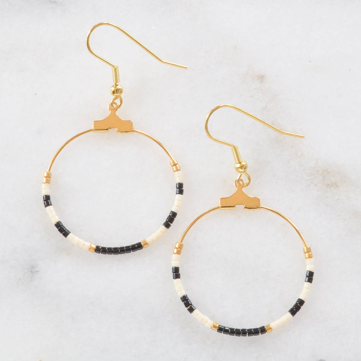 Small Beaded Hoop Earrings