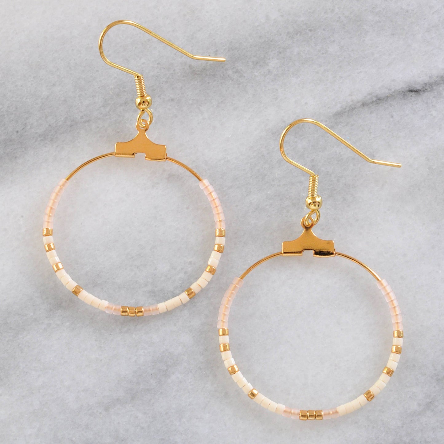 Small Beaded Hoop Earrings