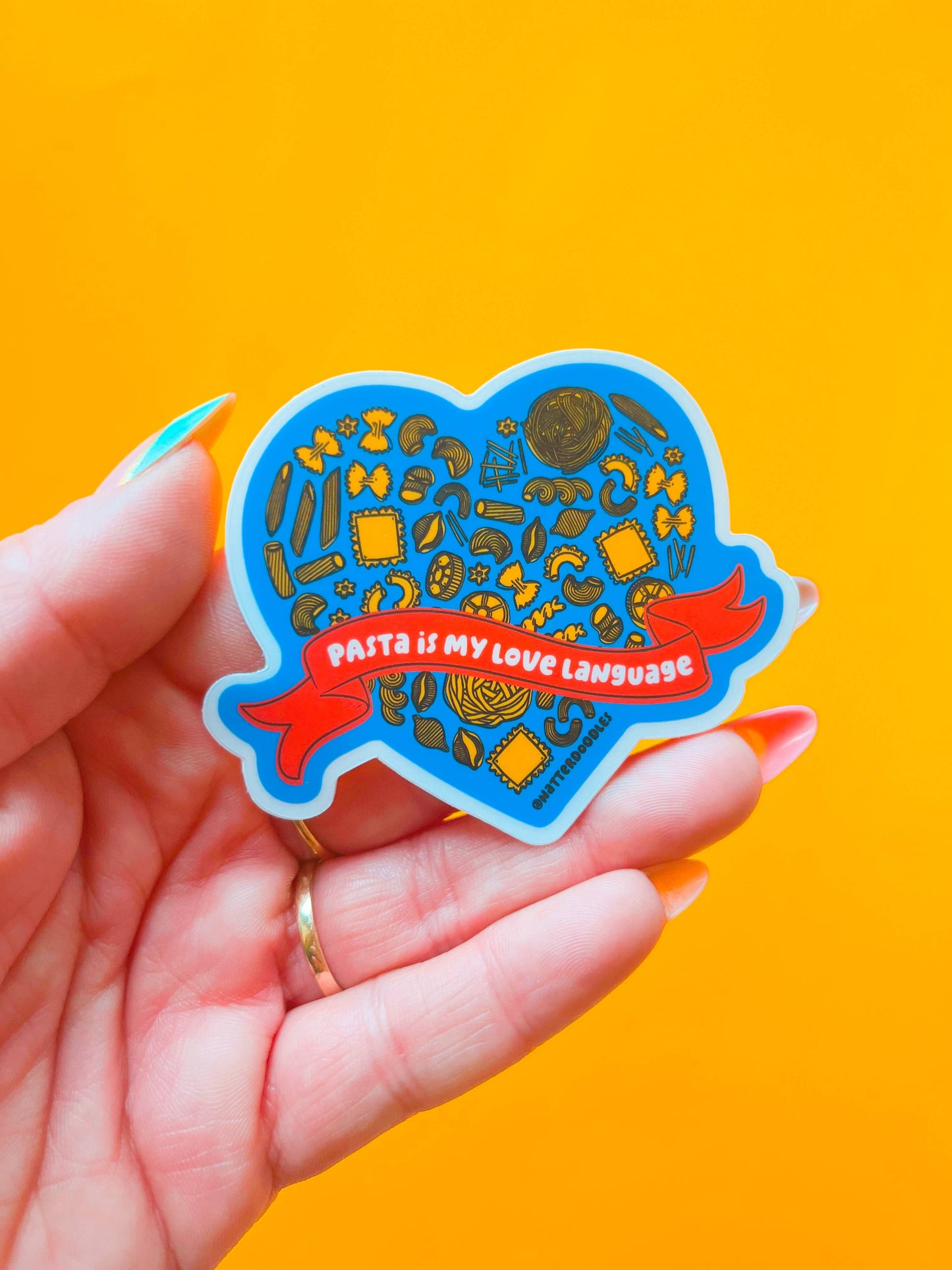 Pasta Is My Love Language Waterproof Italian Food Sticker