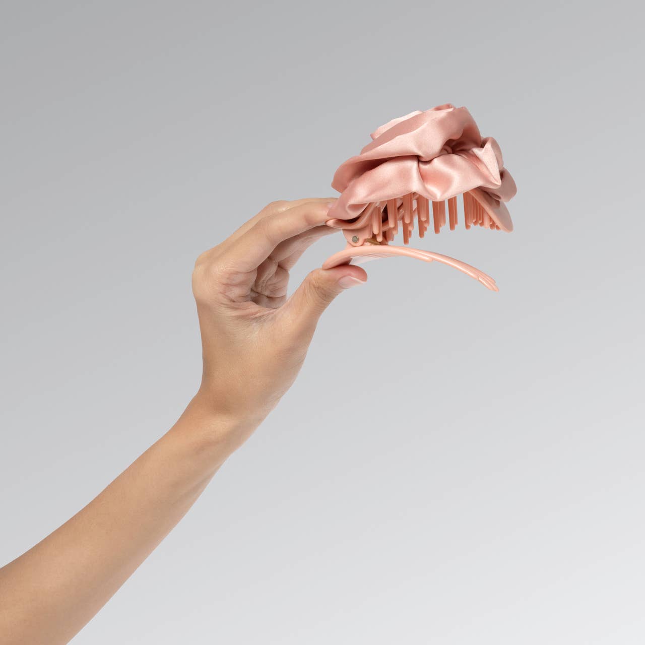 Satin Rosette Medium Flat Cloud Clip - Terracotta