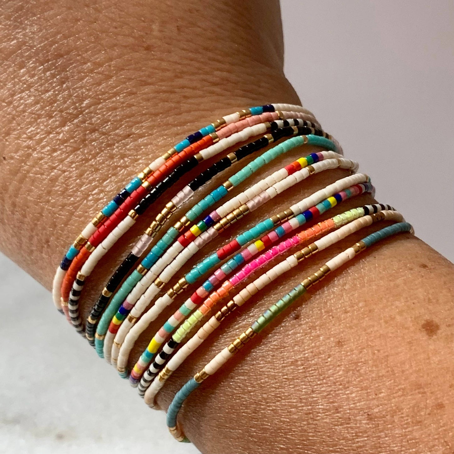 Adjustable Seed Bead String Bracelets