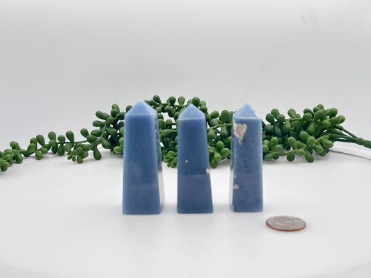 Angelite Gemstone Tower Obelisk 4 Faceted 7.5CM Aprox