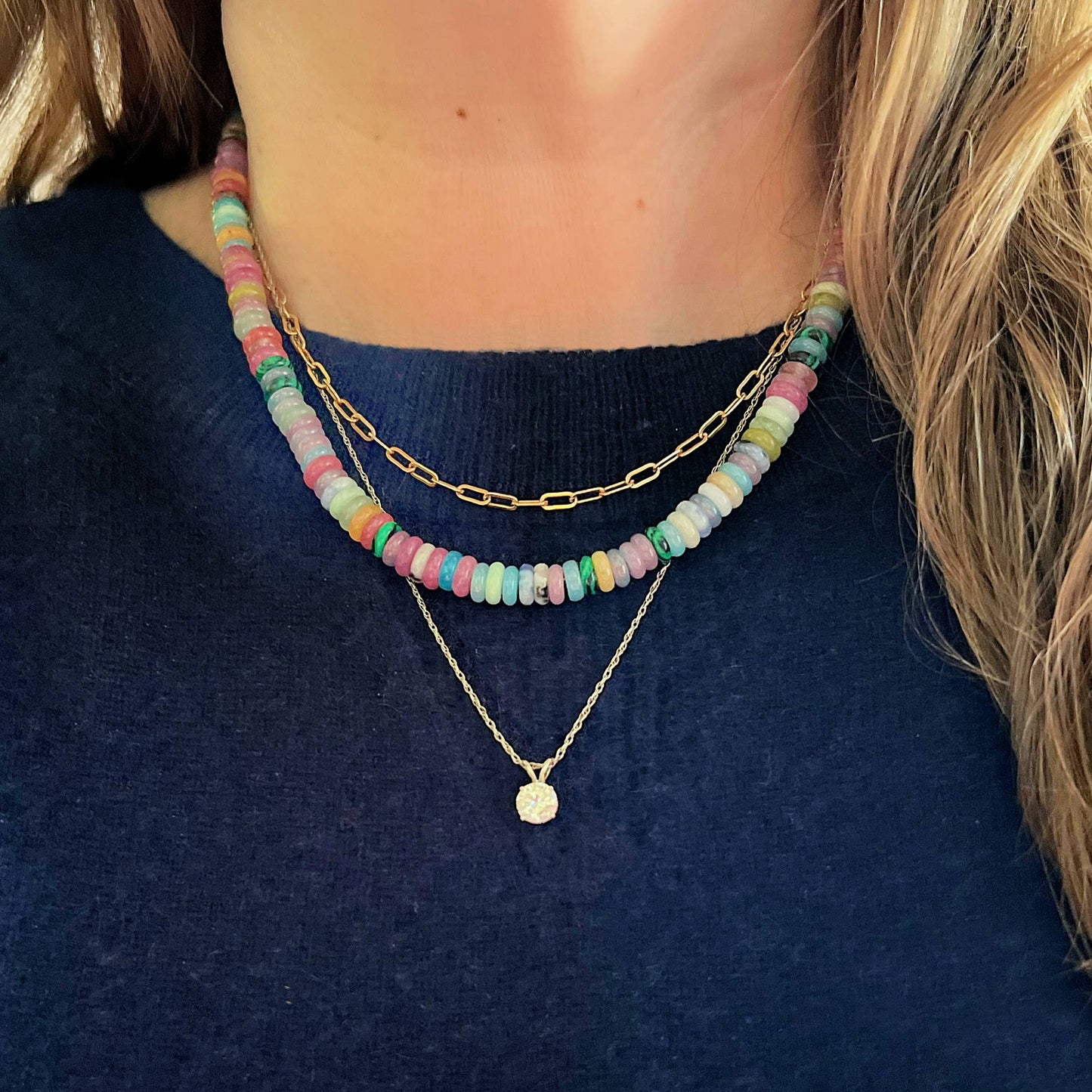 Gemstone Juice Necklaces with Dyed Jade Beads