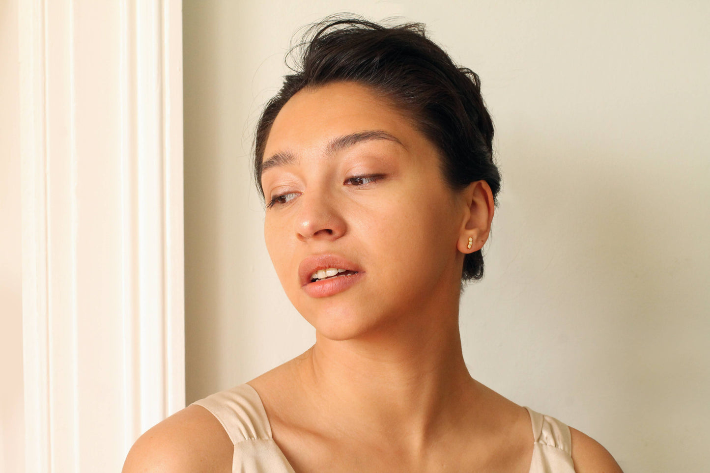 Stacked Opal Stud Earrings