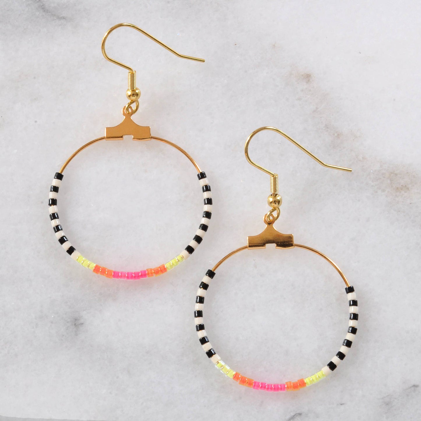 Small Beaded Hoop Earrings