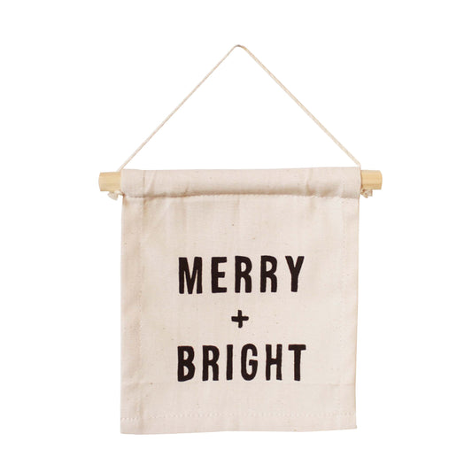 Merry + Bright Hang sign