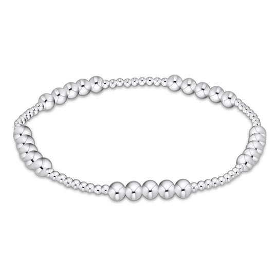 classic blissful pattern 2mm bead bracelet- 4mm sterling
