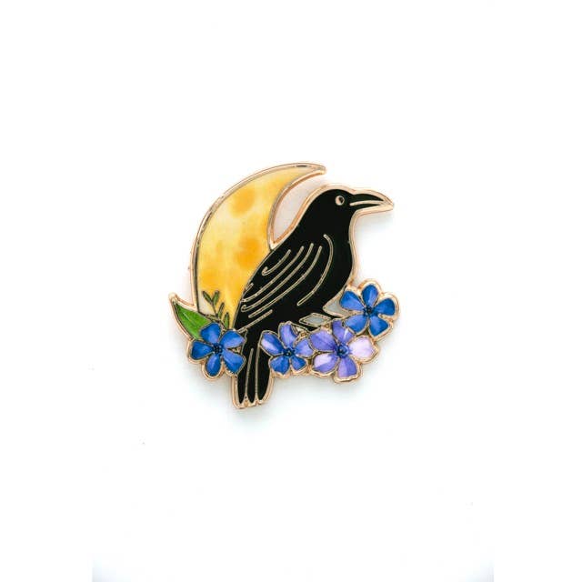 Raven Pin -  Goth Gifts, Edgar Allan Poe Literary Classic